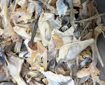 Peles de bacalhau para valorização industrial